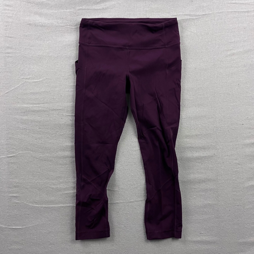 Lululemon Speed Up Crop Leggings Womens 4 Purple Luxtreme Running Mid Rise